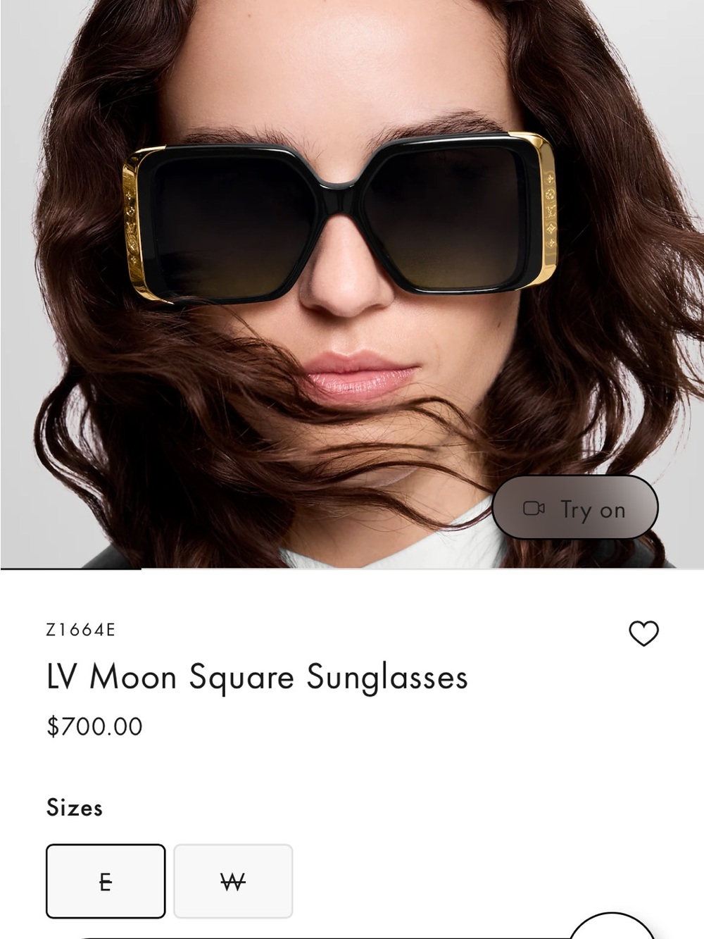 Louis Vuitton Oversized Square Sunglasses in Black and Gold SOLD OUT